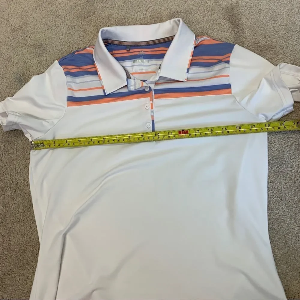 ADIDAS Golf Ladies Ultimate 365 Stripe Short Sleeve Polo Shirt Sz M🇨🇦 - Picture 11 of 12